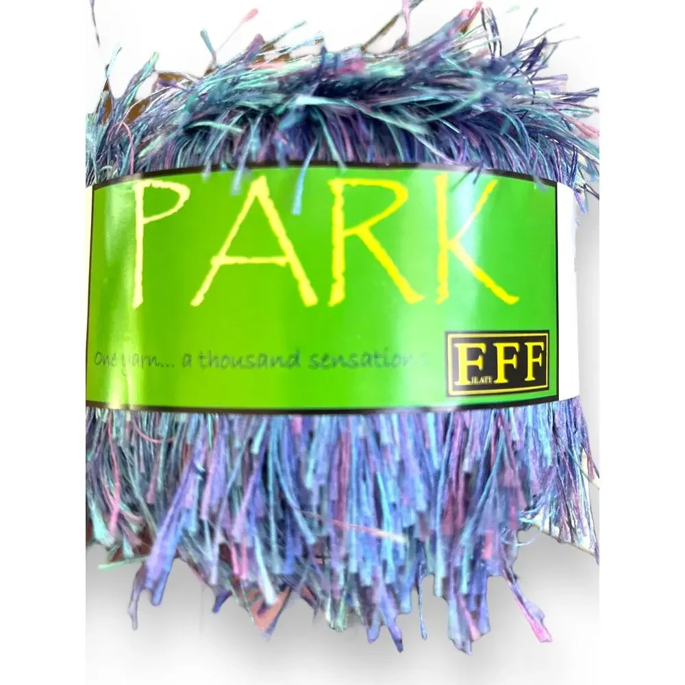 3 skeins Filati FF PARK Eyelash Yarn | 36 Blue Lavender | Made in Italy - Picture 3 of 7